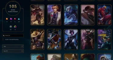 Conta League of Legends 111 Campeões, 105 Skins