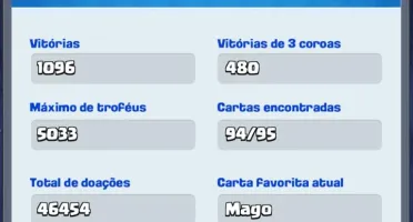 CONTA CLASH ROYALE TODAS AS CARTAS