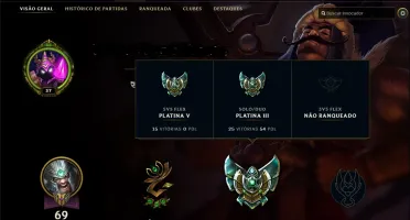 CONTA LOL PLATINA 3 (FULL SMURF)