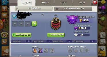 Clash of Clans Cv9 c/ 7911 gemas e Disponível Troca de Nome