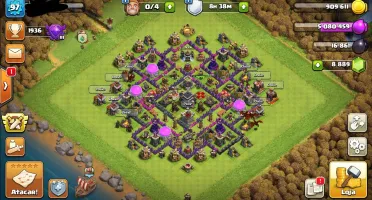 Clash of Clans Cv9 c/ 7911 gemas e Disponível Troca de Nome