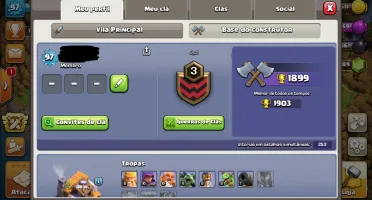 Clash of Clans Cv9 c/ 7911 gemas e Disponível Troca de Nome