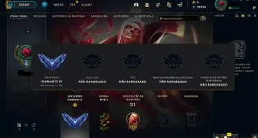 Conta LOL - Diamante IV, 58% de WR(E-MAIL NÃO VERIFICADO)