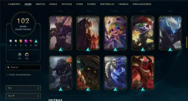 Bronze 2 com 135 Champs e 102 Skins ( Mais de 100 Jogos )