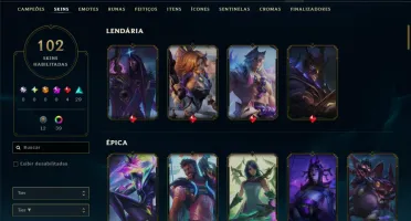 Bronze 2 com 135 Champs e 102 Skins ( Mais de 100 Jogos )