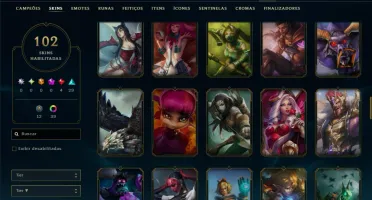 Bronze 2 com 135 Champs e 102 Skins ( Mais de 100 Jogos )