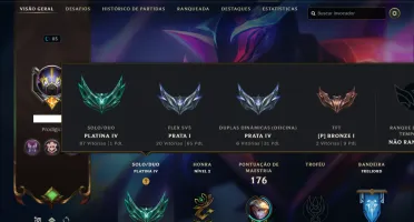 CONTA LOL - Platina 4 - 42 skins - (email não confirmado)