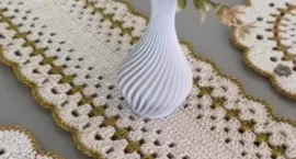 Kit mesa posta Branco e dourado