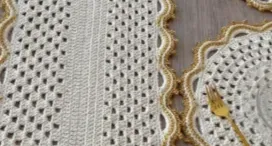 Kit mesa posta Branco e dourado