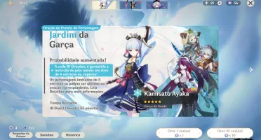 Conta Genshin Impact - 10x 5⭐ - 56 tiros - AR: 54