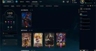 CONTA LOL - LEVEL 190, 110 SKINS (MUITAS RARAS).