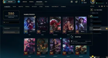 CONTA LOL - LEVEL 190, 110 SKINS (MUITAS RARAS).