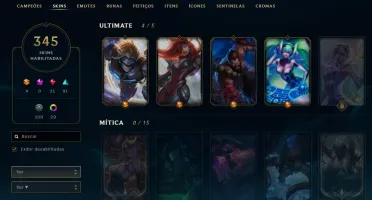 CONTA LVL 161/ TODOS OS CHAMPS / VÁRIAS SKINS