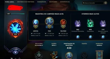 Conta League Of Legends + 150 skins MMR Diamond 1