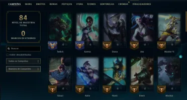Ouro 2 com 55 Champs e 6 Skins