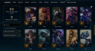 Ouro 2 com 55 Champs e 6 Skins