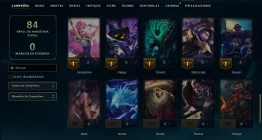 Ouro 2 com 55 Champs e 6 Skins