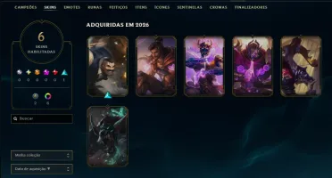 Ouro 2 com 55 Champs e 6 Skins