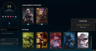 Prata, 4 Skins, Upada na Mão, Lol Lvl 35, 100% Segura
