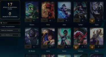 Prata, 4 Skins, Upada na Mão, Lol Lvl 35, 100% Segura
