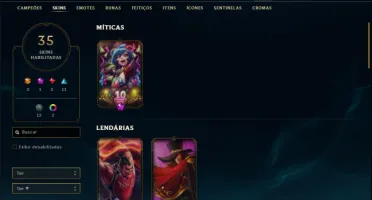 Conta ouro 1 na md10 ainda com 35 skins e 53 champs