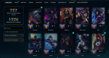Unranked com TODOS os Champs e 287 Skins ( SUP / ADC / JG )
