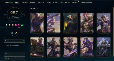 Unranked com TODOS os Champs e 287 Skins ( SUP / ADC / JG )