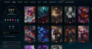 Unranked com TODOS os Champs e 287 Skins ( SUP / ADC / JG )