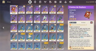 Kazuha, qiqi , Klee + contos de dodoco melhor arma f2p
