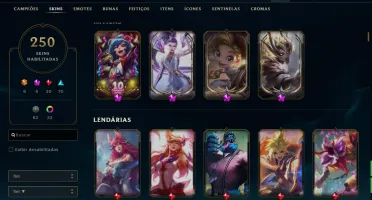 Conta LOL GOLD, 250skins, Full Ultimate, Muitos icones, GOLD