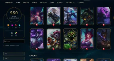 Conta LOL GOLD, 250skins, Full Ultimate, Muitos icones, GOLD