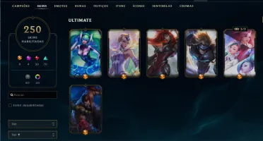 Conta LOL GOLD, 250skins, Full Ultimate, Muitos icones, GOLD