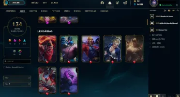 Conta LoL Diamante 3 EX Mestre - 134 skins