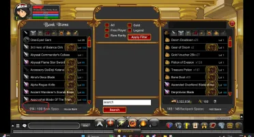 aqw, conta com 102 classes e 116 bagder