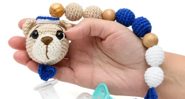 Prendedor Chupeta Urso Marinheiro Amigurumi