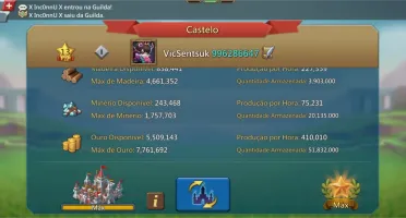 Conta Lords mobile pré t4
