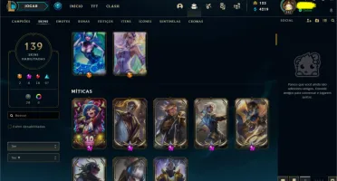 CONTA PRATA 4 SOLO/DUO, FLEX UNRANKED, LVL 342, 139 SKINS