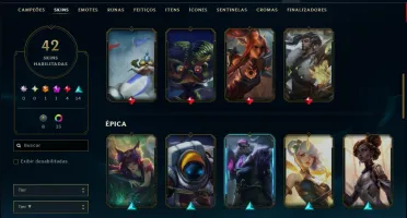Prata 2 com 120 Champs e 42 Skins ( ADC / SUP / MID )