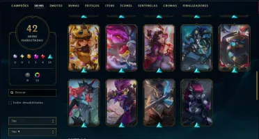 Prata 2 com 120 Champs e 42 Skins ( ADC / SUP / MID )