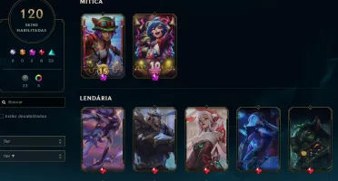 Conta LOL com 120 skins nivel 283 com todos dados