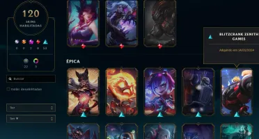 Conta LOL com 120 skins nivel 283 com todos dados