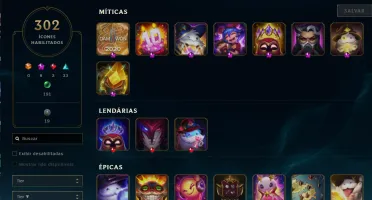Conta Lol Gold + 177 Skins + Todos Campeões + Nivel 521