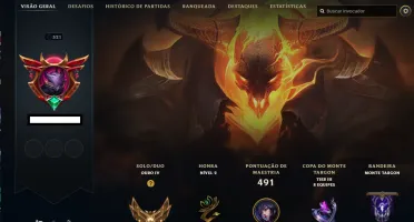 Conta Lol Gold + 177 Skins + Todos Campeões + Nivel 521