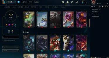 CONTA BARATA DIAMANTE 3, 127 CAMPEÕES, 59 SKINS!