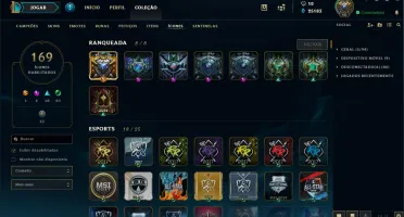 Conta OURO 1, 132 Campões, 59 Skins, 25K Essencia Azul