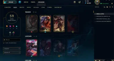Conta OURO 1, 132 Campões, 59 Skins, 25K Essencia Azul
