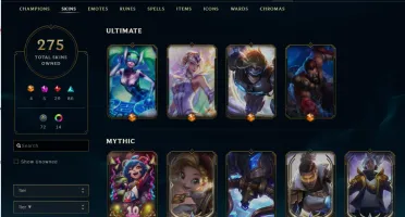 Conta LOL unranked 275 skins