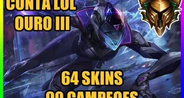 CONTA LOL 🌟 OURO 3 🌟 64 SKINS 🌟 90 CAMPEOES