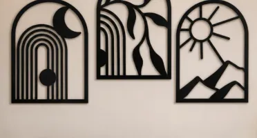 Kit 3 Quadros Natureza Minimalista em MDF 40 x 30 cm