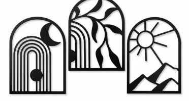 Kit 3 Quadros Natureza Minimalista em MDF 40 x 30 cm